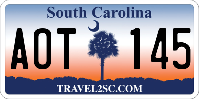 SC license plate AOT145