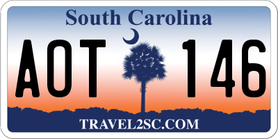 SC license plate AOT146