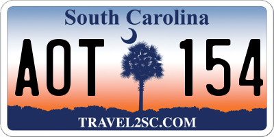 SC license plate AOT154