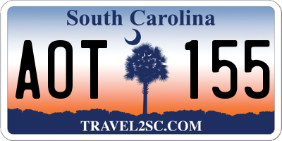 SC license plate AOT155