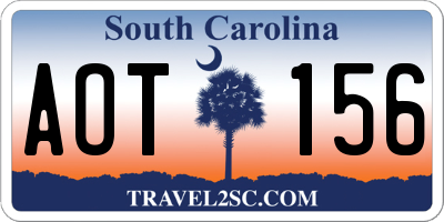 SC license plate AOT156
