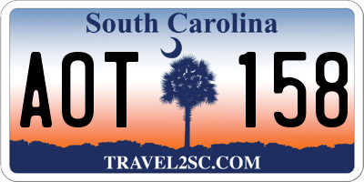 SC license plate AOT158