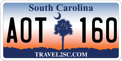 SC license plate AOT160