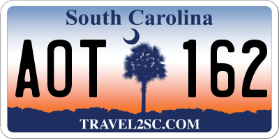 SC license plate AOT162