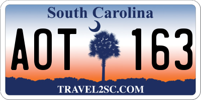 SC license plate AOT163