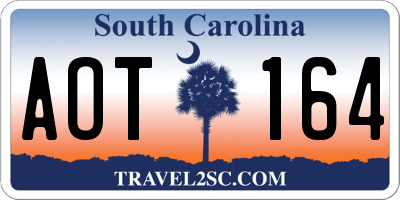 SC license plate AOT164