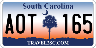 SC license plate AOT165