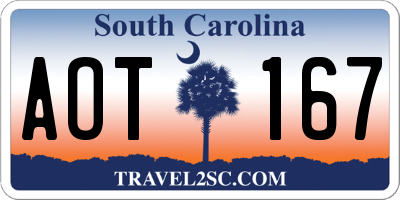 SC license plate AOT167