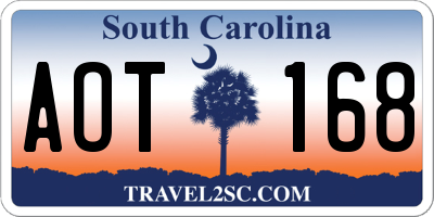 SC license plate AOT168