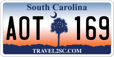 SC license plate AOT169