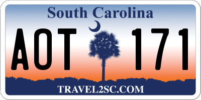 SC license plate AOT171