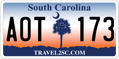 SC license plate AOT173