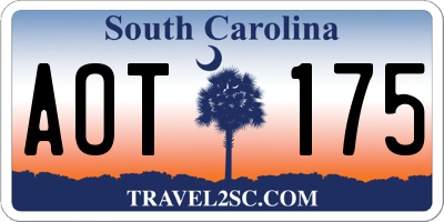 SC license plate AOT175