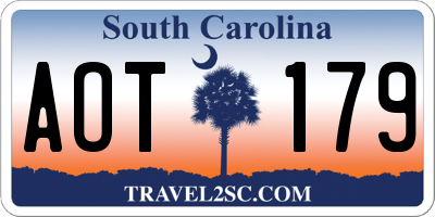 SC license plate AOT179