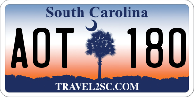 SC license plate AOT180