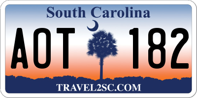 SC license plate AOT182