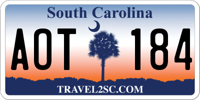 SC license plate AOT184