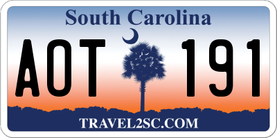 SC license plate AOT191