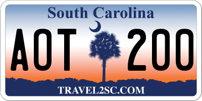 SC license plate AOT200