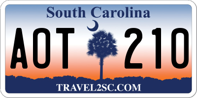 SC license plate AOT210