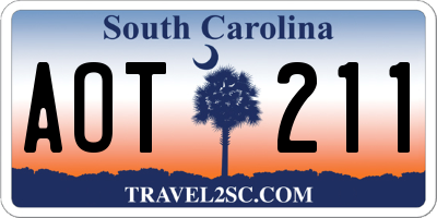 SC license plate AOT211