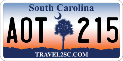 SC license plate AOT215