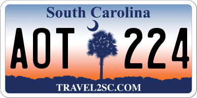 SC license plate AOT224