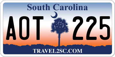 SC license plate AOT225