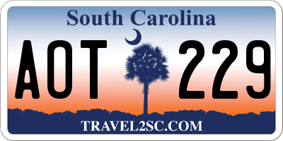 SC license plate AOT229