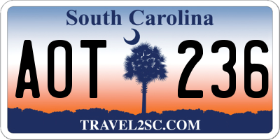 SC license plate AOT236