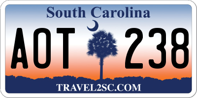 SC license plate AOT238
