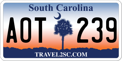 SC license plate AOT239