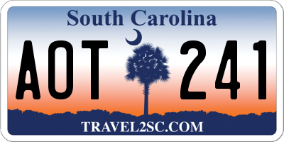 SC license plate AOT241