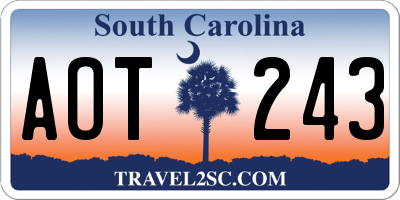 SC license plate AOT243