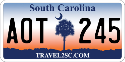 SC license plate AOT245