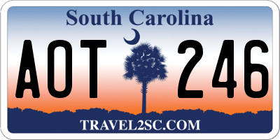 SC license plate AOT246