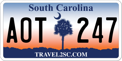 SC license plate AOT247