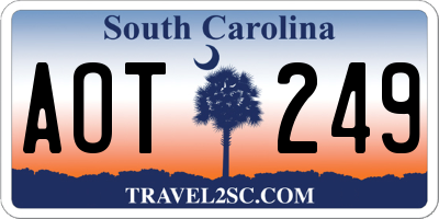 SC license plate AOT249