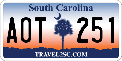 SC license plate AOT251