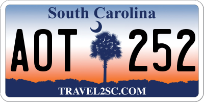 SC license plate AOT252