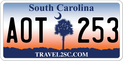 SC license plate AOT253