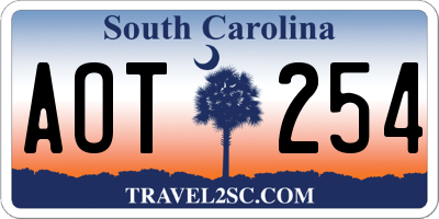 SC license plate AOT254