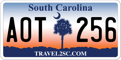 SC license plate AOT256