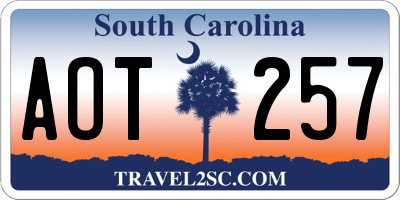 SC license plate AOT257