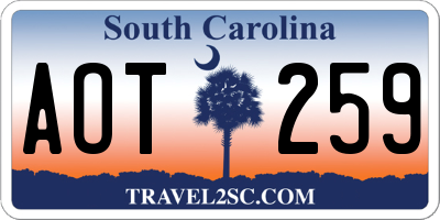 SC license plate AOT259
