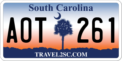 SC license plate AOT261