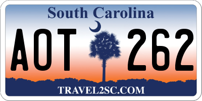 SC license plate AOT262