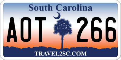 SC license plate AOT266