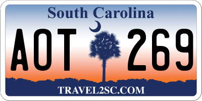 SC license plate AOT269