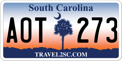 SC license plate AOT273
